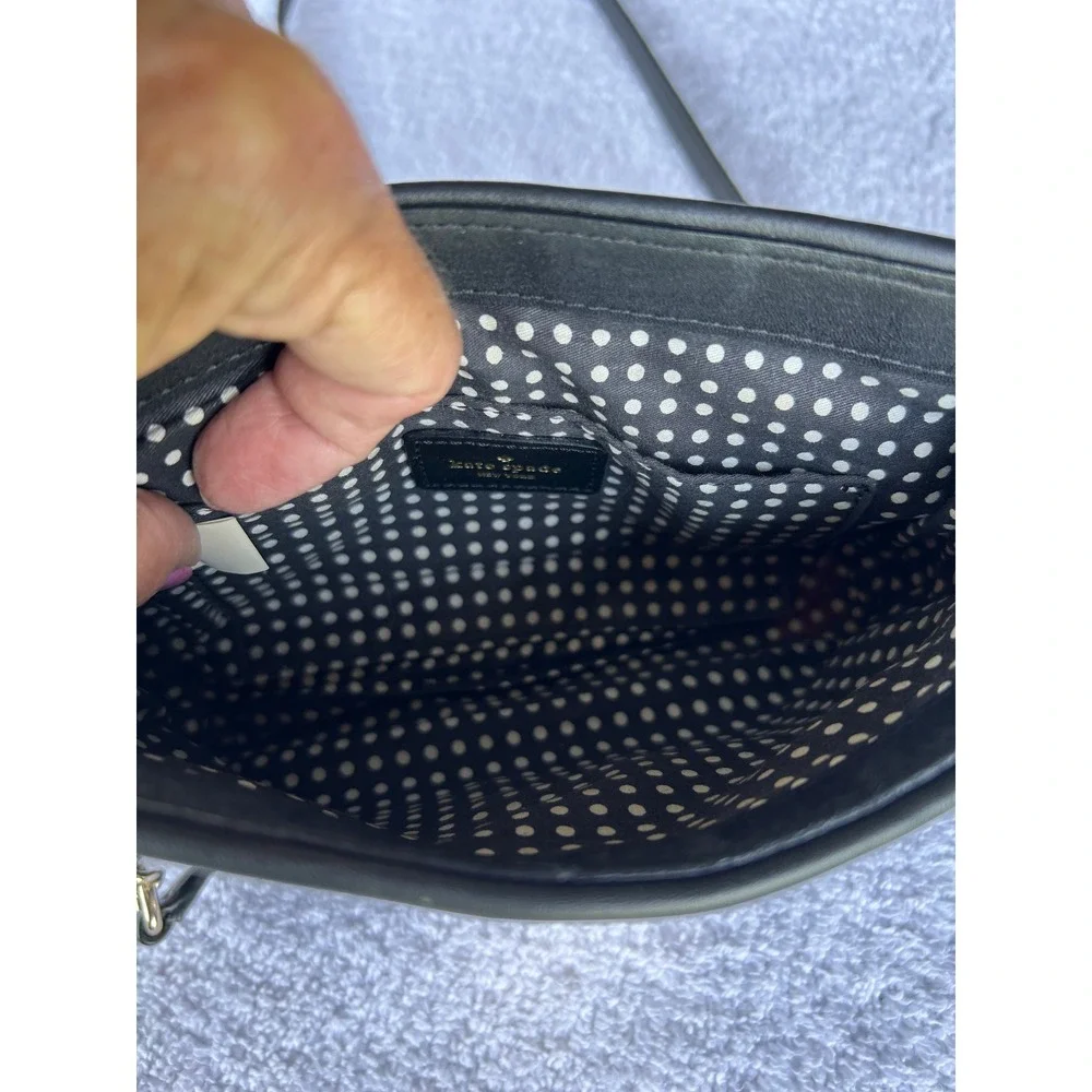 Kate Spade Noel Jacquard KF864 Convertible Crossbody Shoulder Bag Black
